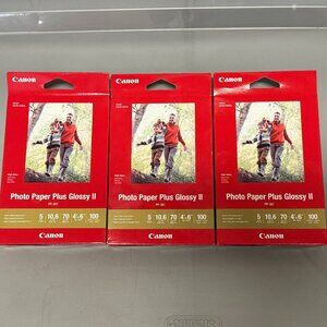 3 CANON Photo Paper Plus Glossy II pp-301 4x6 100 Sheets (300ct) Ink Jet NIB